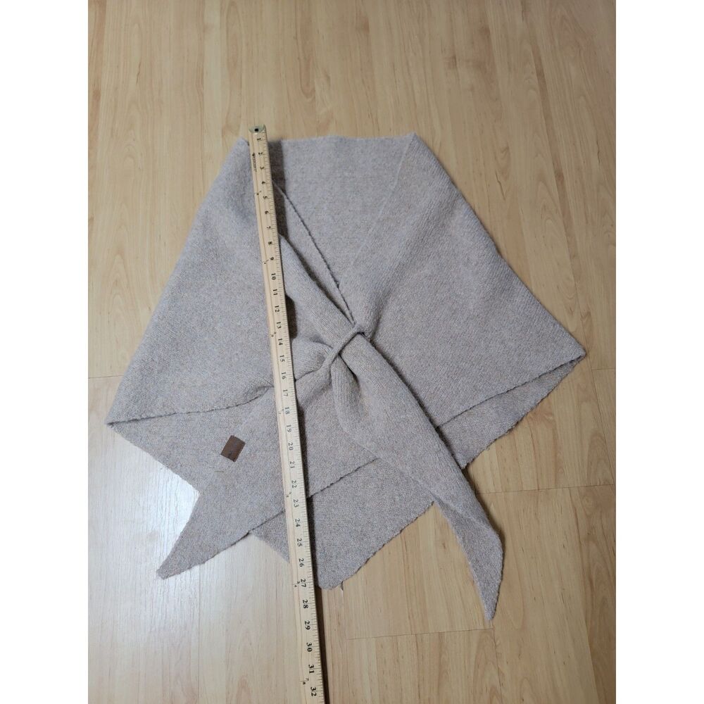 Stylish Shawl Soft Knit Convertible Sweater Wrap Tie Front Greige No Size Tag
